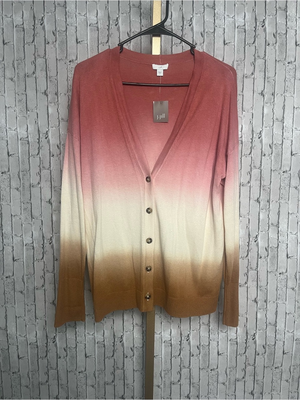 J. Jill Sunset Ombre Dip Dyed Cardigan Sweater S NWT